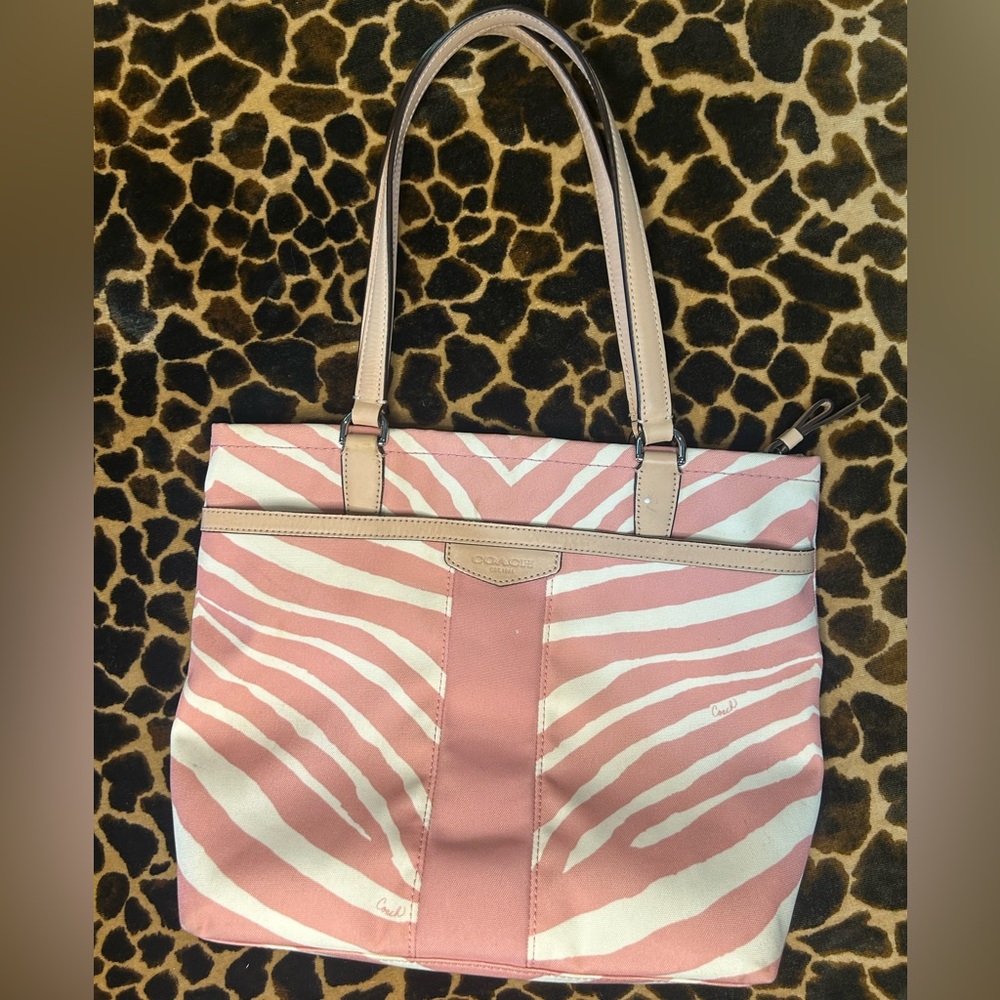 Coach Zebra Stripe Shoulder Tote